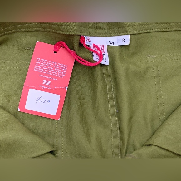Men’s 34 R Topo Designs 100% Cotton Active Hybrid Outdoor Hiking Pants NWT - Picture 15 of 15